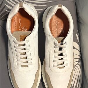 Martin Dingman White Leather Men's Shoes